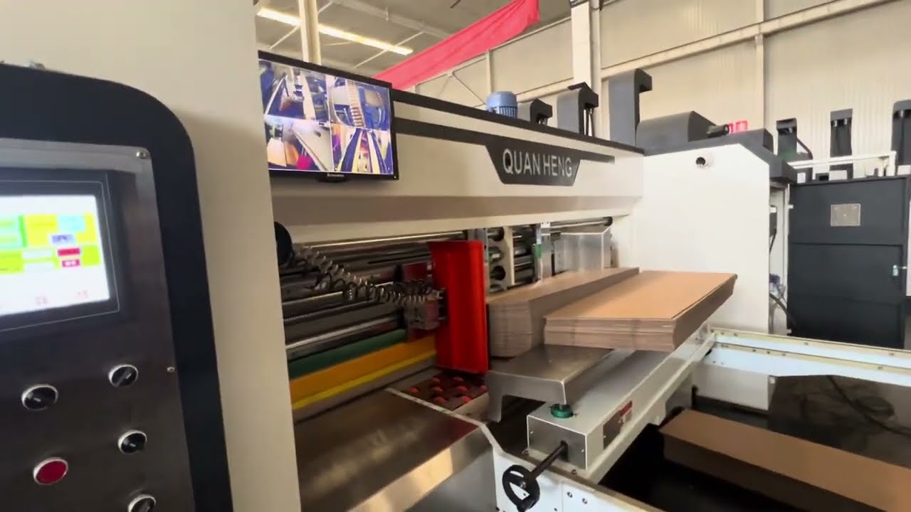 High speed 5 colors printing slotting rotary die cutting folder gluer bundling machine