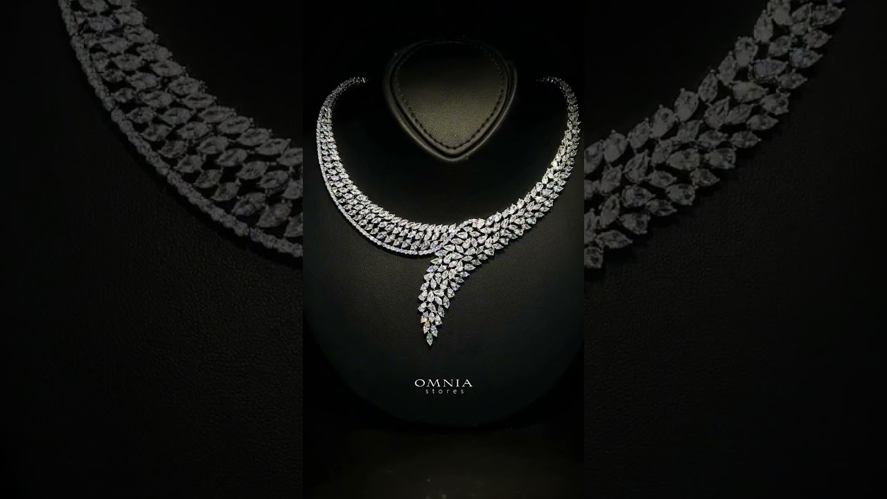 Omnia Selma Bridal Full Set Accessories in High Quality Zircon Stone in Rhodium Plated