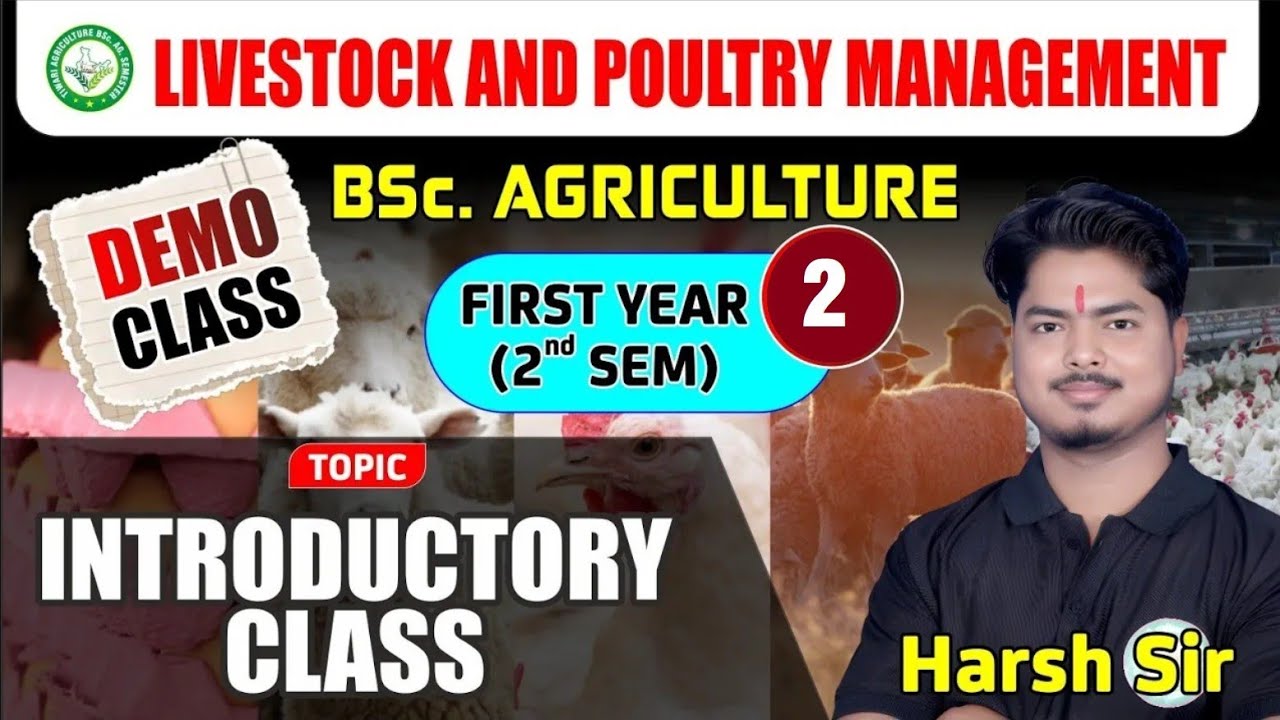 Livestock And Poultry Management|Bsc. Ag.|2nd Semester|Role of Livestock |Demo Class-2