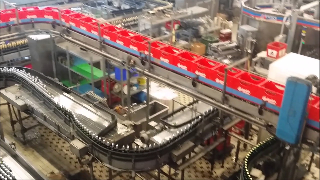 Plnící linka na stáčení piva do  lahví - pivovar Budvar, n.p. České Budějovice