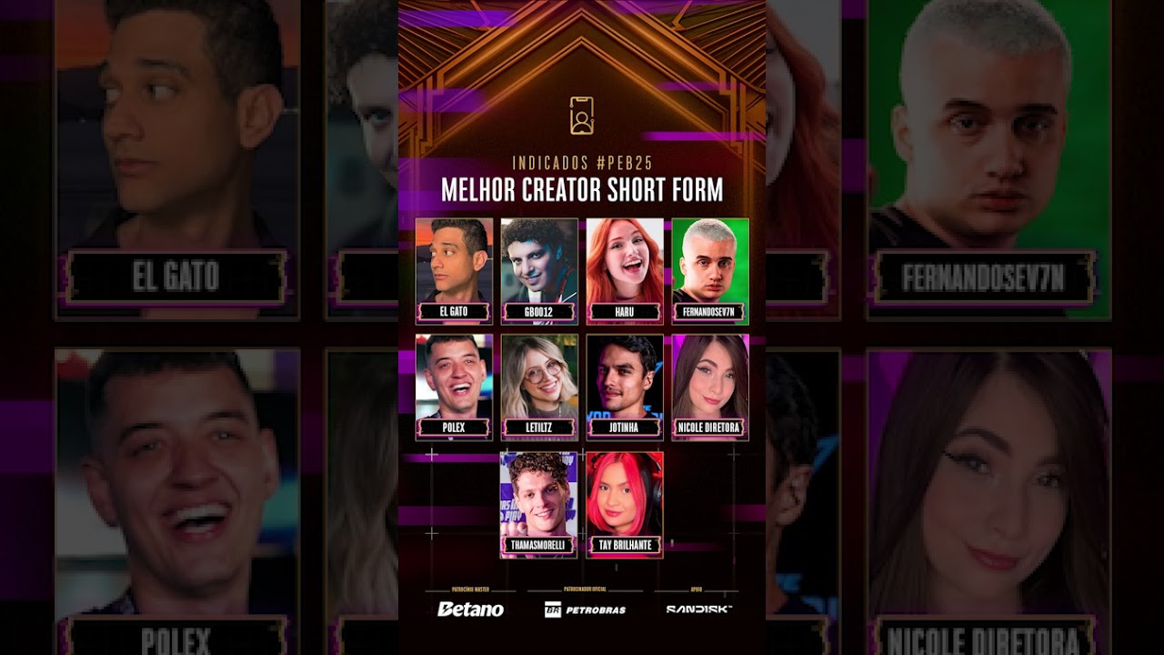 INDICADOS #PEB25 - MELHOR CREATOR SHORT FORM