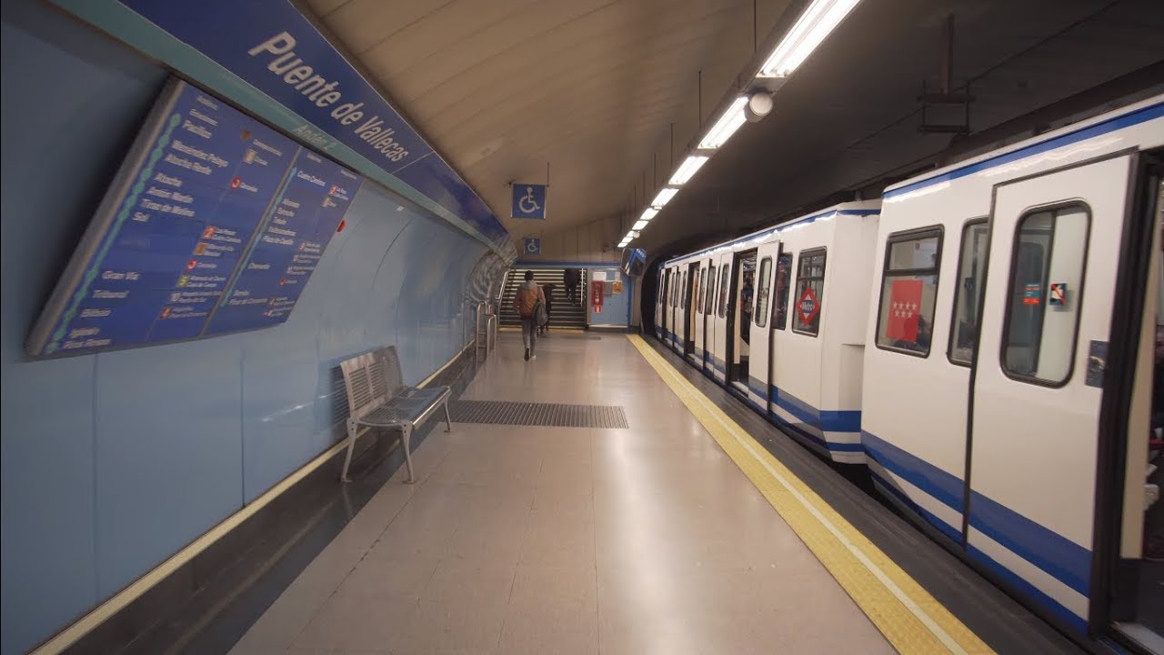 Spain, Madrid, Metro ride from Nueva Numancia to Puente de Vallecas