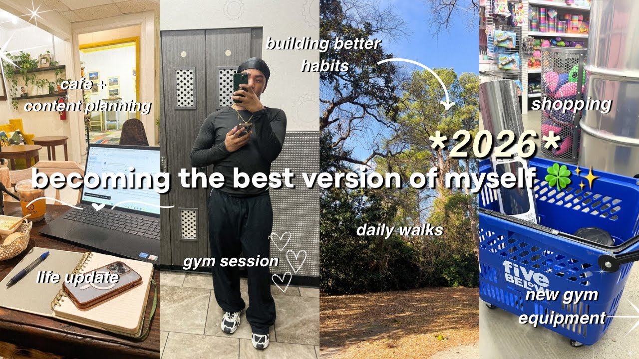 becoming the best version of myself in *2026*✨coffee shop + planning, gym sesh, healthy habits +MORE