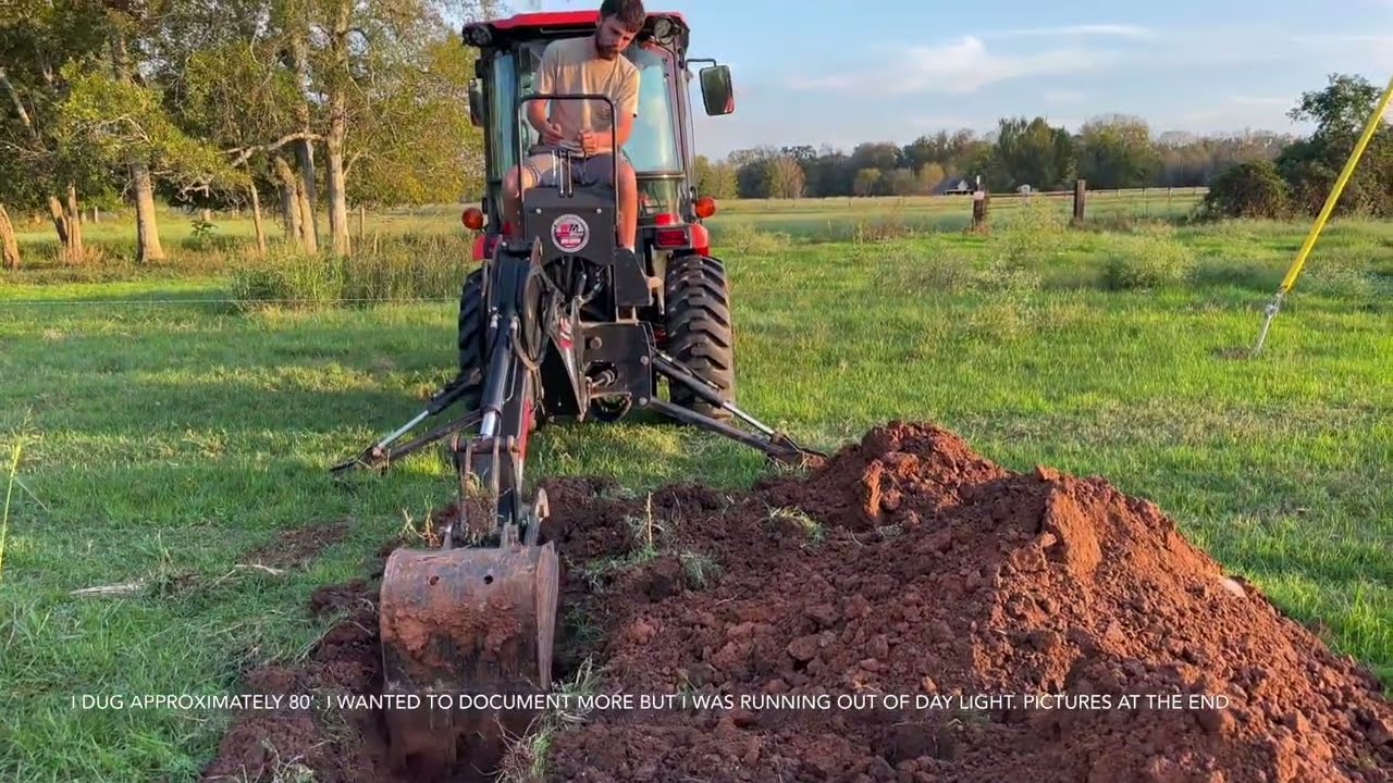 Digging a Trench With The Woodmaxx 6600 Backhoe on Kubota LX2610