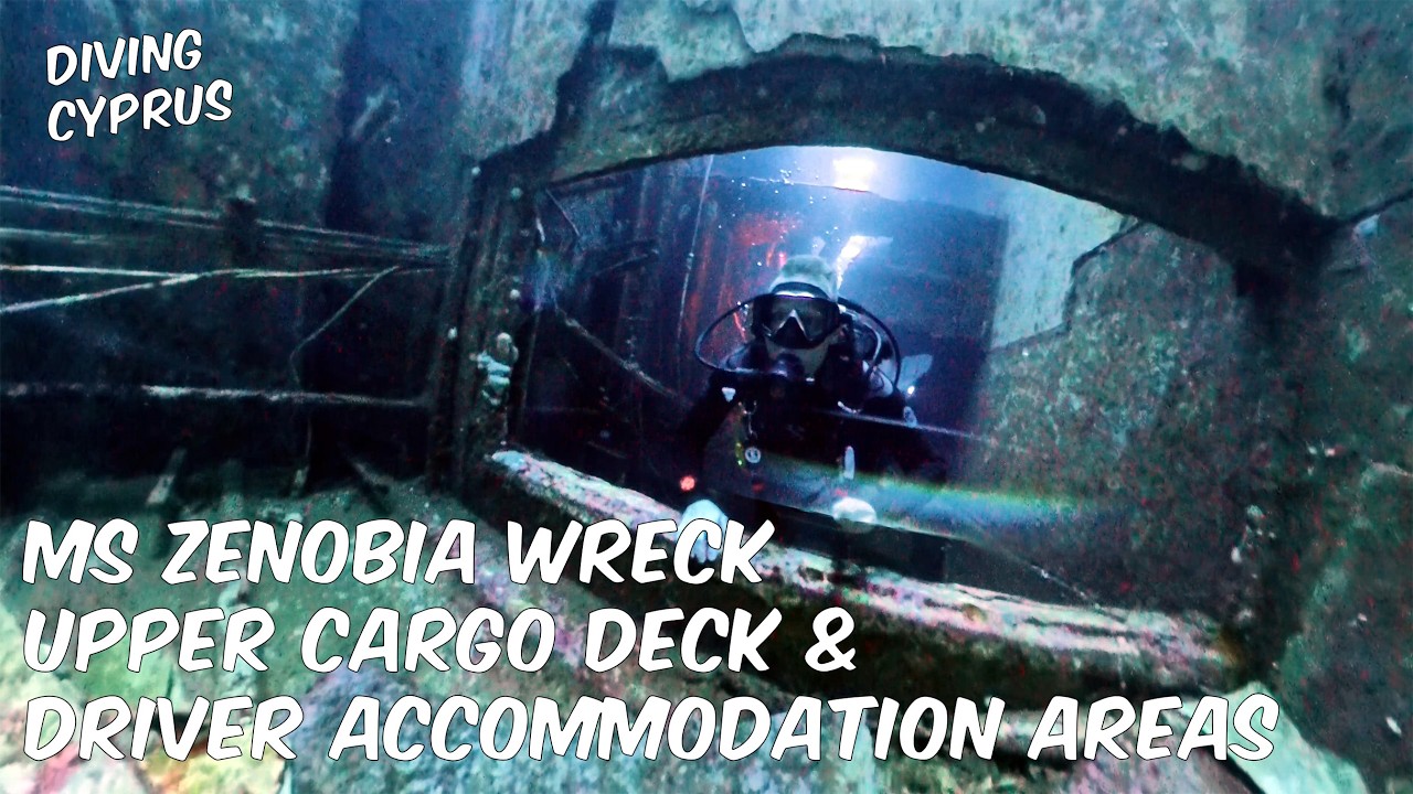 Diving The Zenobia Wreck - Larnaca, Cyprus - Upper Cargo Deck then Driver Accommodation Areas