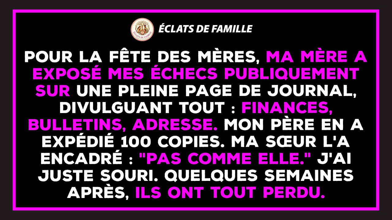 Ma mère achète une page de journal pour s'excuser de son 