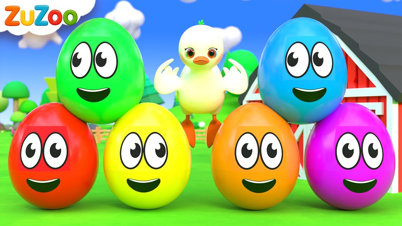 रंग और गिनती सीखने का गाना | फ़ार्म पर रंग- | Colorful Eggs on the Farm | ZuZoo Hindi Rhymes