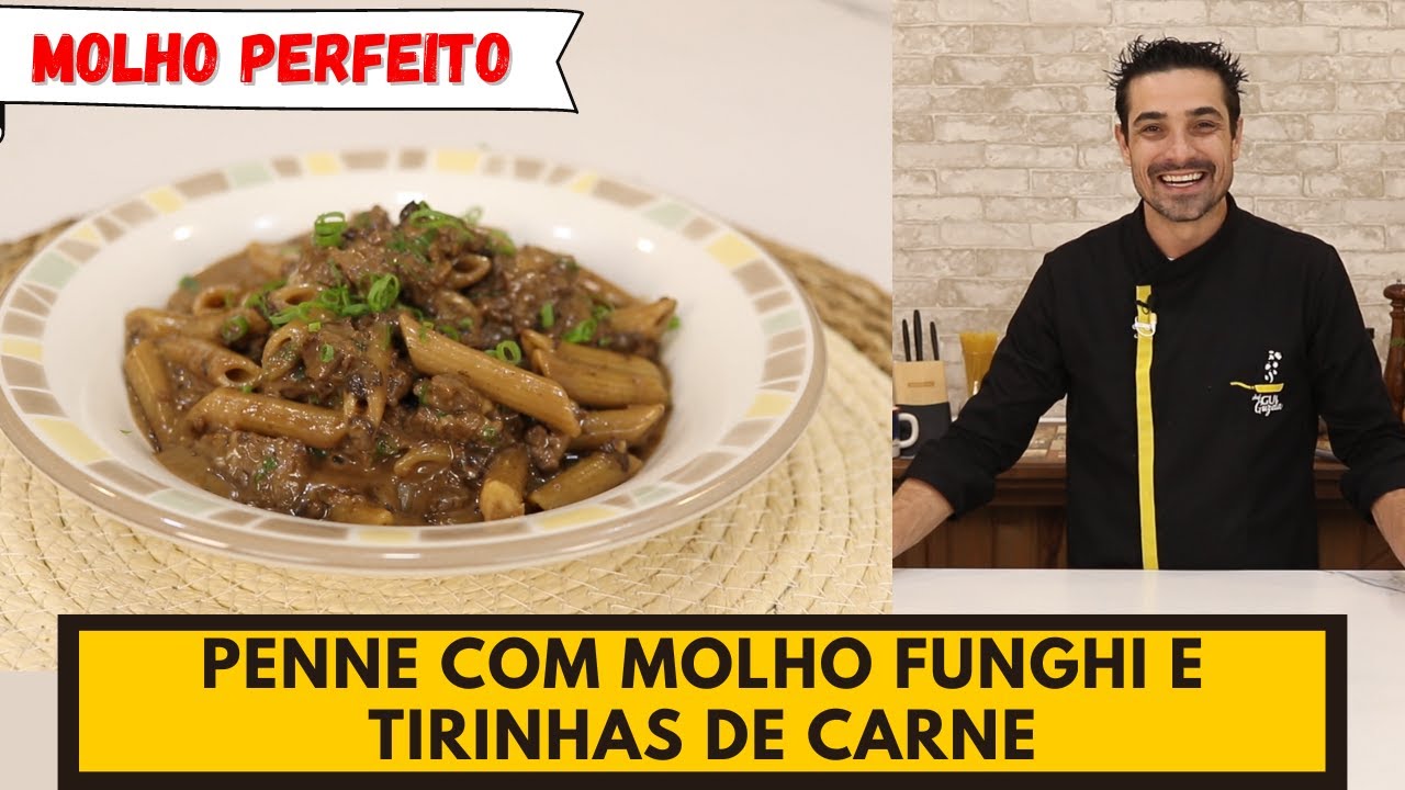 PENNE COM FUNGHI E TIRINHAS DE FILÉ MIGNON