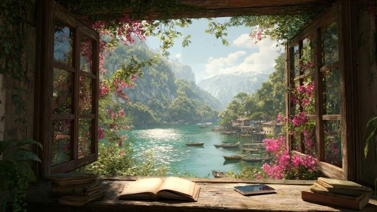When an Open Window Becomes a Gateway to a Fantasy Lakeside World with Birdsong
