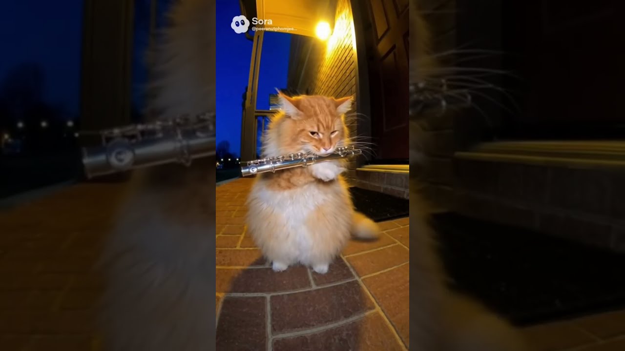 (お気に入り)夜中に演奏シリーズ🎺🎻笑 🐈