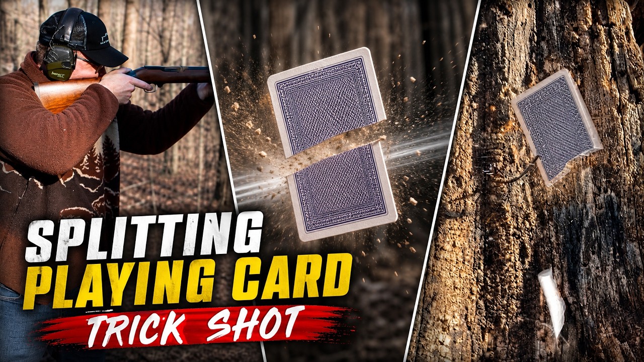 Marlin 39a vs. Ruger 10/22 - Splitting Playing Card Trick Shot, Who Will Win?