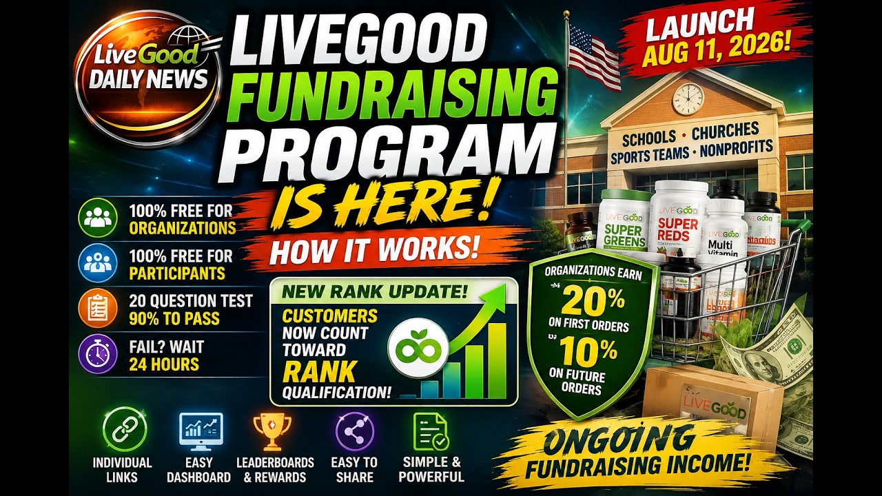 🎉 LiveGood Fundraising Program is HERE! How It Works + New Rank Update