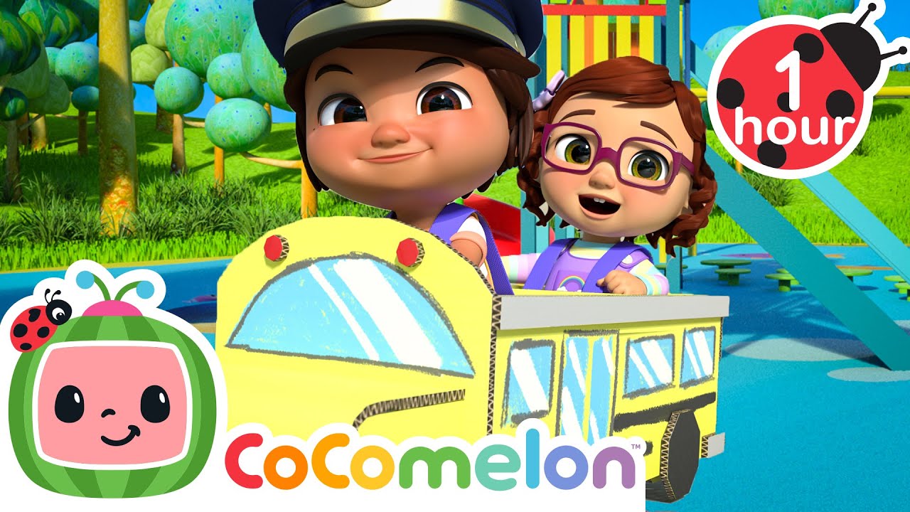 Driving Fun! Nina Takes Bella to the Bus Stop 🚏 | CoComelon 🍉 | 🔤 Subtitled Sing Along Songs 🔤
