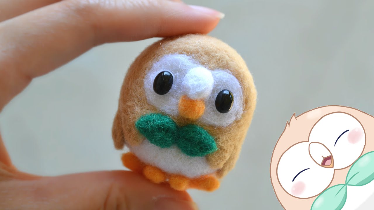 Rowlet Plush Pokemon DIY Needle Felt! ft. Craftie Bunnies