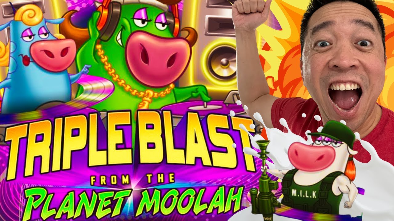 BIG WIN!!! 30 SPINS TURNED INTO $$$!!! 🐮 TRIPLE BLAST FROM THE PLANET MOOLAH Slot Machine (L&W)