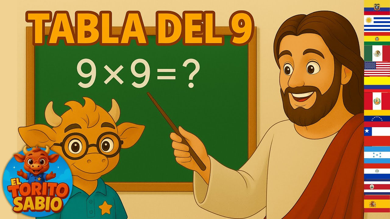 🎵 Tabla del 9 para Niños 👶🧠 Aprende Multiplicación con Música y Jesús | El Torito Sabio