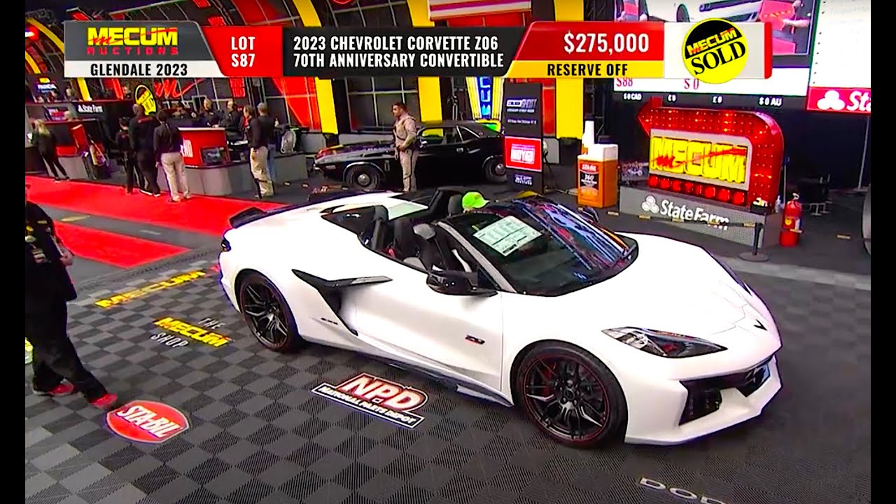 SOLD for $275,000 // 2023 Chevrolet Corvette Z06 70TH Anniversary Convertible // Mecum Glendale 2023
