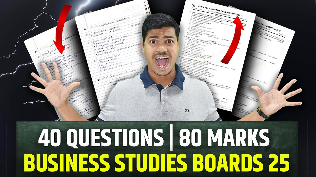 40 Most Important Questions in Business studies | Must DO for 80/80 in Class 12 Board exam 2025