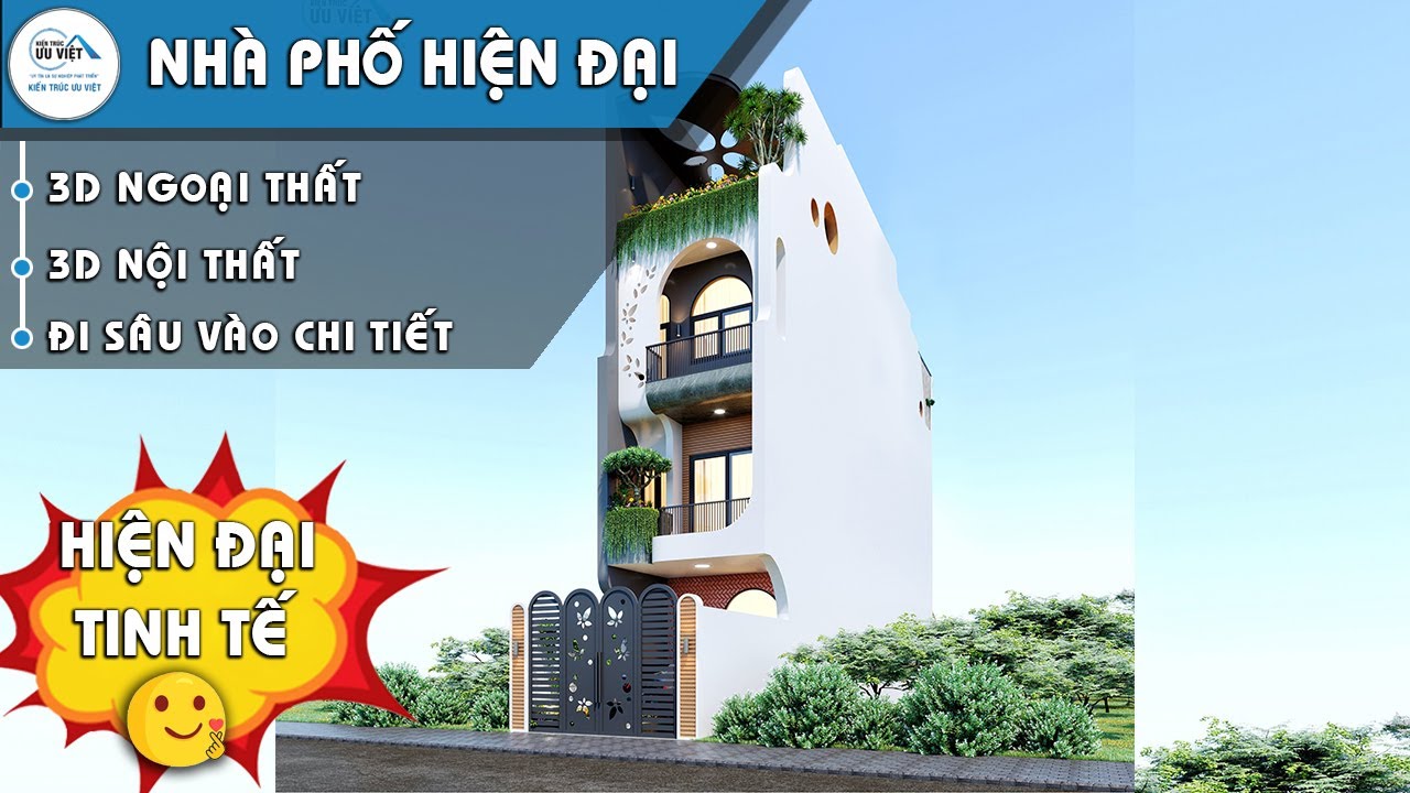 MẪU NH&Agrave; PHỐ  PHONG C&Aacute;CH HIỆN ĐẠI, DIỆN T&Iacute;CH ĐẤT : 4.5X25M ( X&Acirc;Y DỰNG TRỆT : 4.5X17.3M )