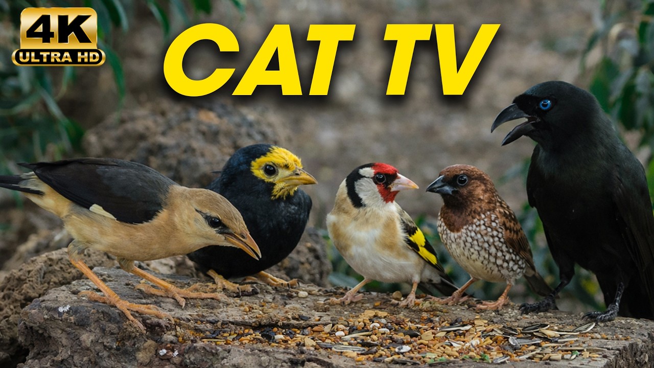 Cat TV 😺 Playful Birds and Busy Squirrels for Curious Pets 🐿 Cat Games 4K HDR