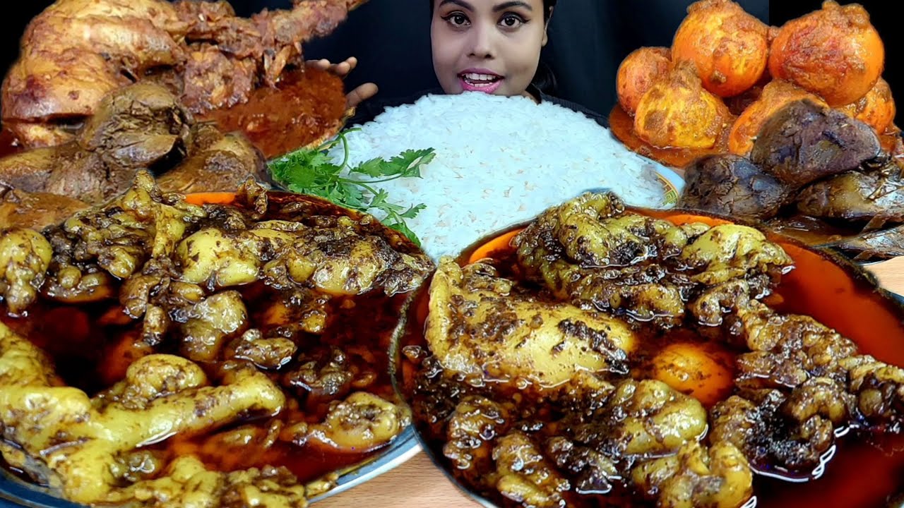 Eating Show Mutton Fat Curry Rice Liver Curry Asmr Eating Video Challenge Chicken Curry Egg Curry