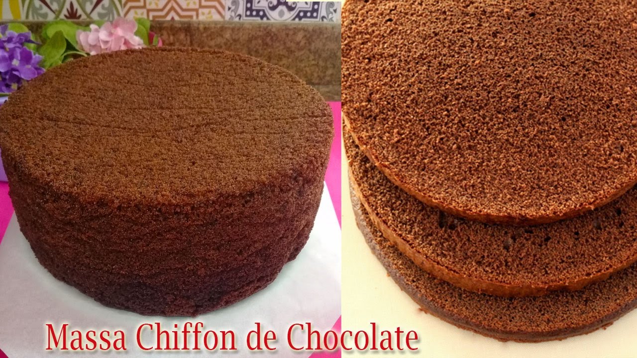 Massa Chiffon de Chocolate - Úmida , fofa e estruturada!
