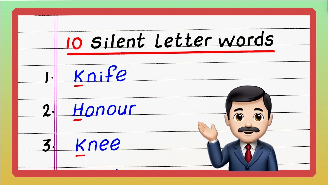 10 Silent Letter Words | Words with Silent Words | Silent Letter Words in English