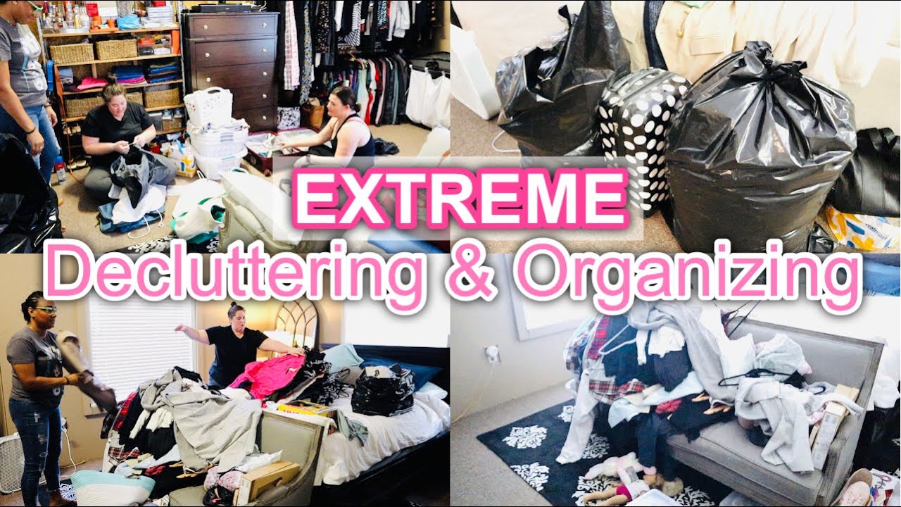 Extreme Decluttering & Organizing Clean With Me. Real Life Mess.