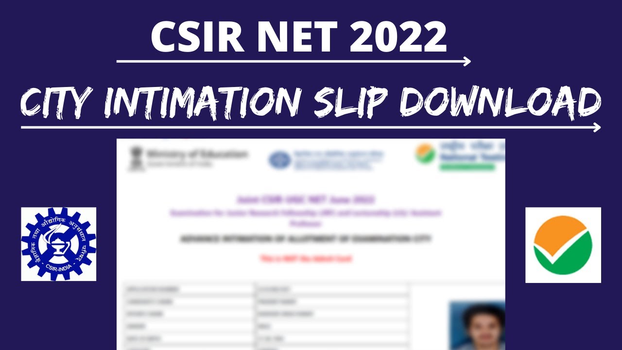 CSIR NET CITY INITIMATION SLIP 2022|DOWNLOAD CITY INITMATION SLIP |CSIR NET EXAM DATE |PRADEEP RAWAT