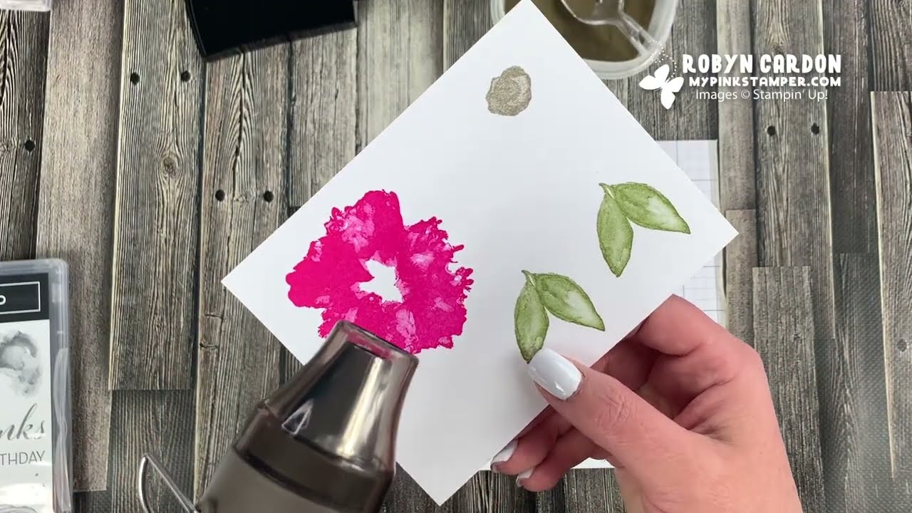 MAKE A HEAT EMBOSSED FLOWER CARD W/ STAMPIN' UP! ARTISTICALLY INKED STAMP SET - Episode 859