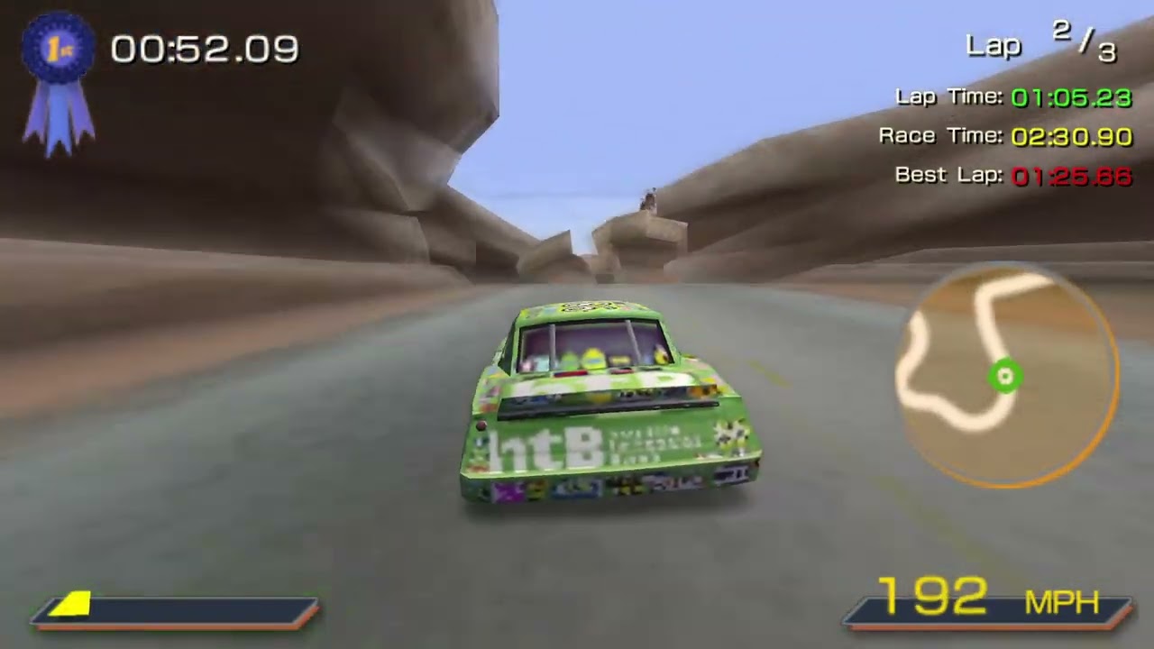 Cars (Sony PSP). Time Trial. Mesa Ravine. Race time: 4:02.17. Best lap: 1.17.71 #psp #racing #games