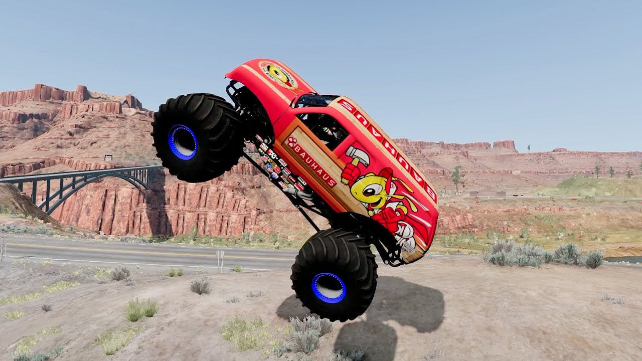 BeamNG drive - Bauhaus Monster Truck Jumping and Crashing