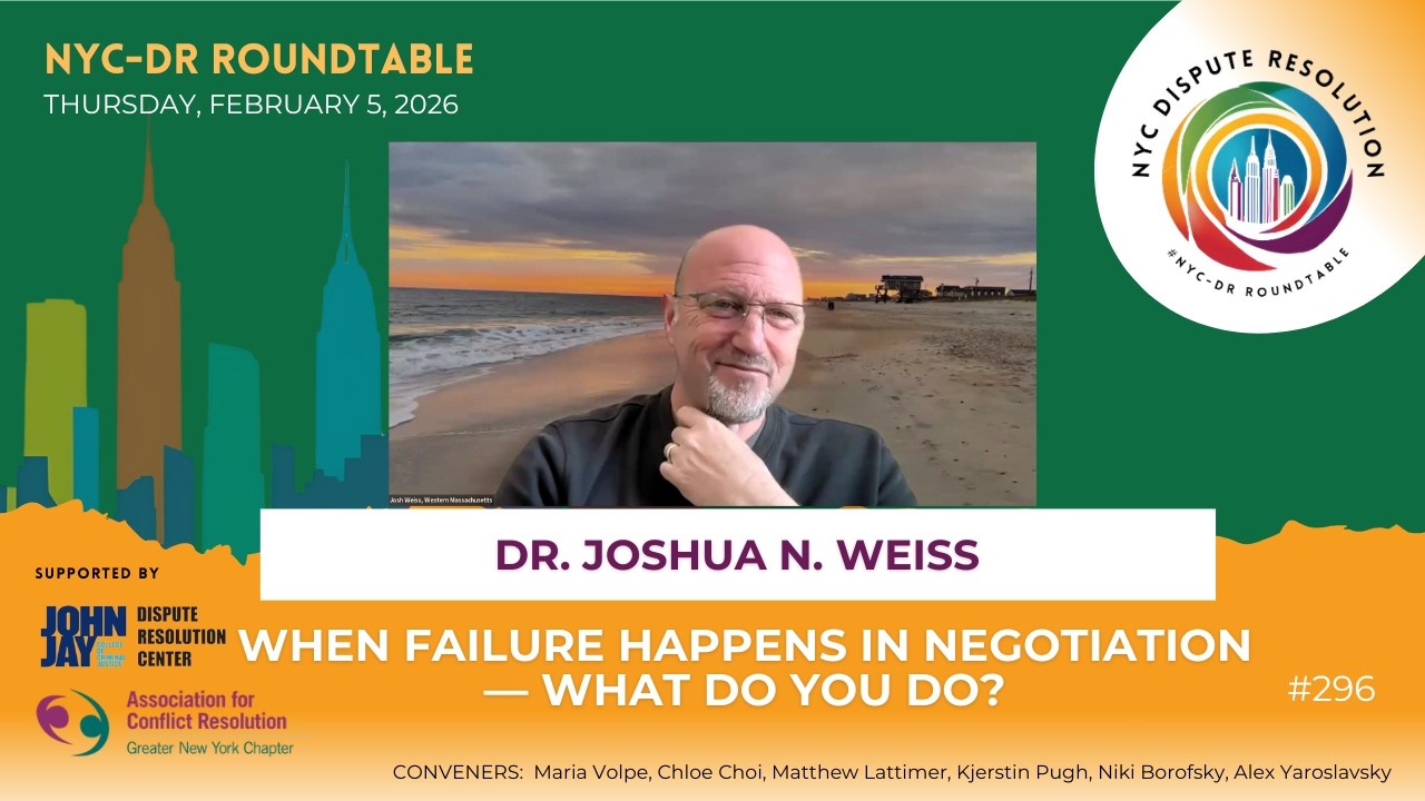 #296 | NYC-DR Roundtable | February 5, 2026 | Josh Weiss