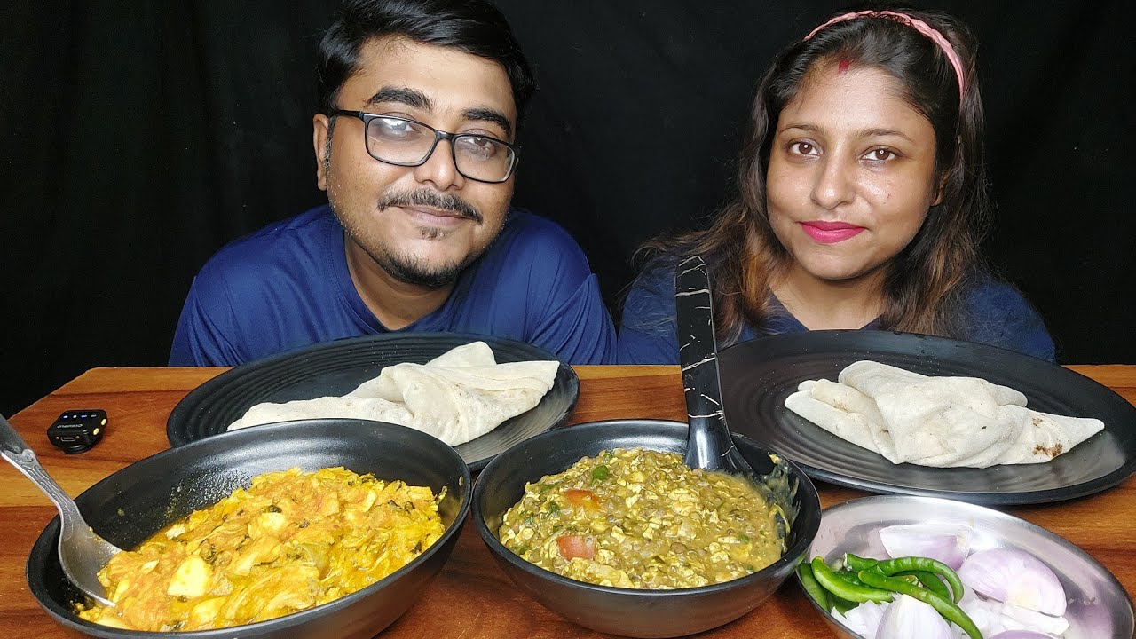 Eating show - Chicken Bharta & Egg Tarka, Rumali Roti | Mukbang ASMR | Poulami Eating Show
