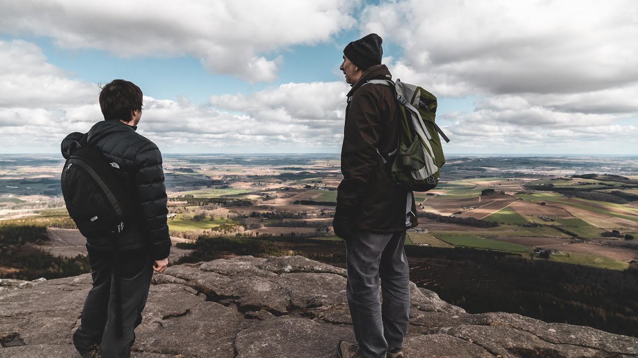 Hiking 8 miles in Scotland up Bennachie with Dad