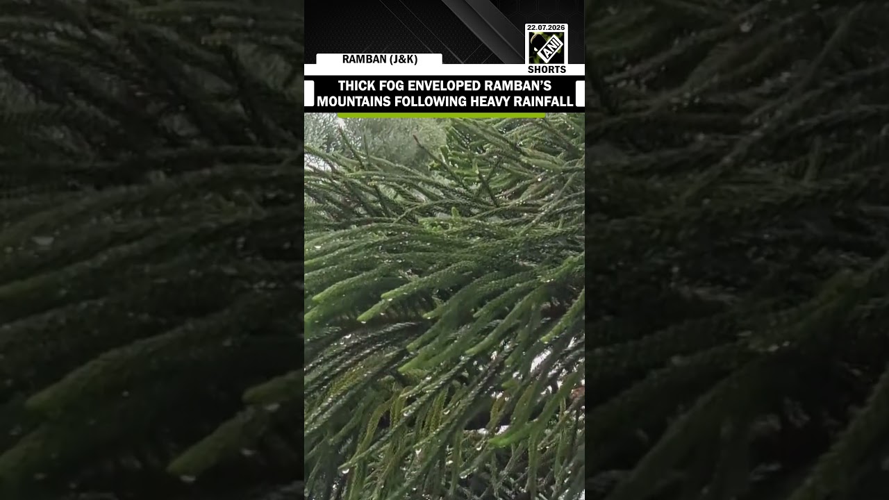 J&K: Thick fog enveloped Ramban&rsquo;s mountains following rainfall, creating a picturesque landscape