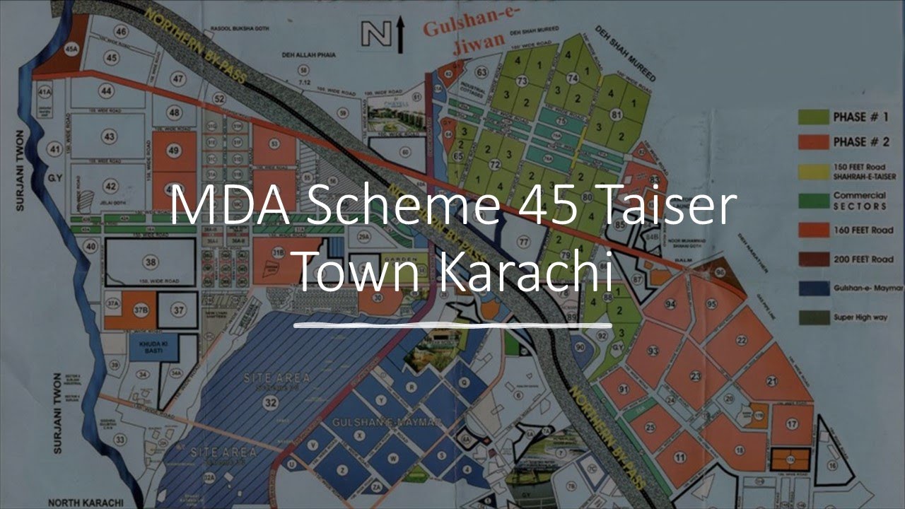 Taiser Town Latest Map MDA Scheme 45 Karachi - Price Update April 2021 - Latest Information
