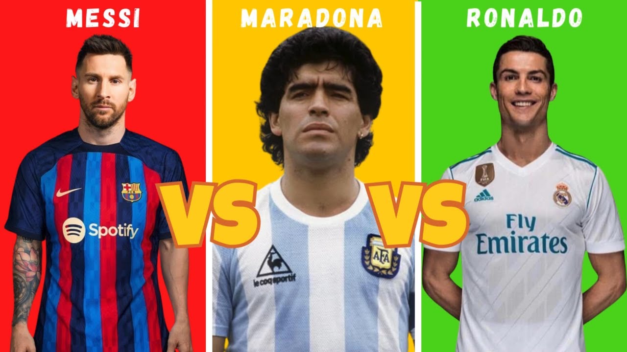 Footballercomparisons legend: CR7 vs Maradona vs Lionel Messi