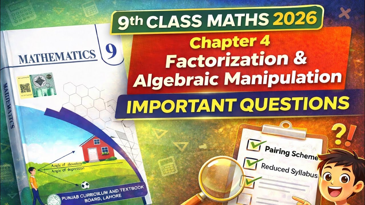 9th Class Maths Chapter 4 Factorisation & Algebraic Manipulation Important Questions |Exam 2026