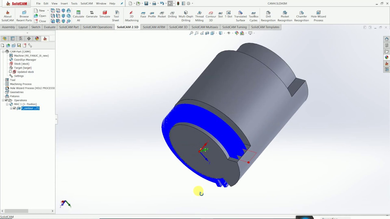 4axis profile milling operation