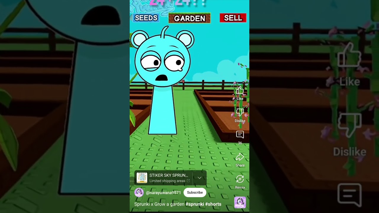 spanky's playing grow a garden!
