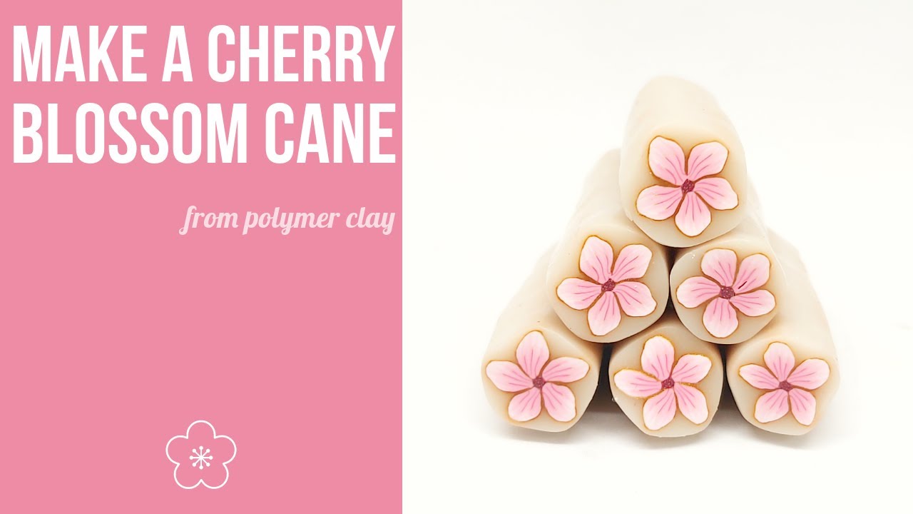 Make A Simple Cherry Blossom Cane from Polymer Clay🌸