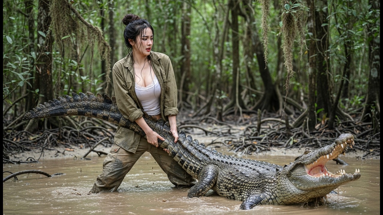 Alone Against the Predator — Young Girl Uses Every Strength to Survive Crocodile Attack