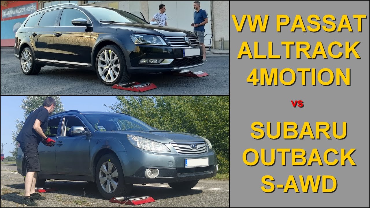 SLIP TEST - Volkswagen Passat Alltrack 4Motion vs Subaru Outback S-AWD - @4x4.tests.on.rollers