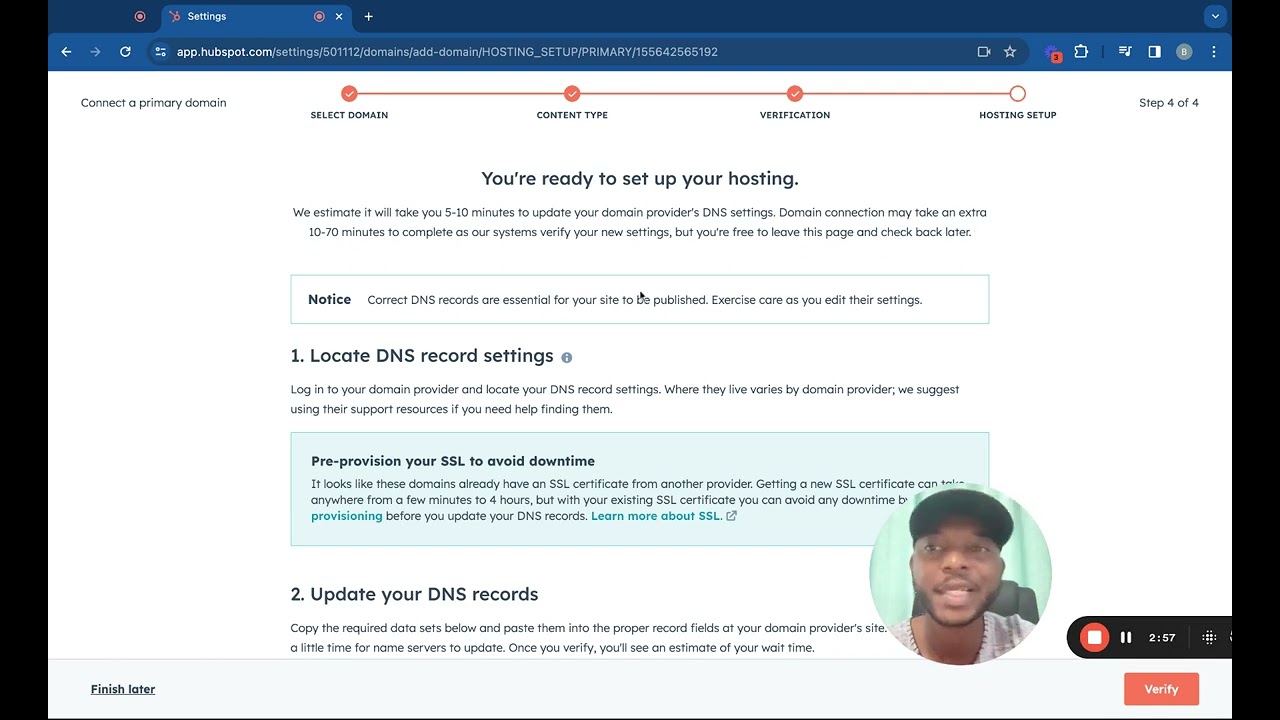 Mastering HubSpot CMS: Settings - Domain Connection and DNS