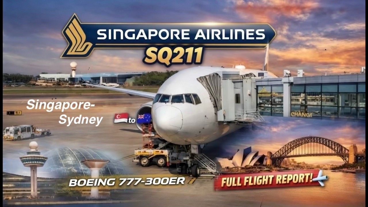 Singapore Airlines SQ211| Singapore - Sydney | Economy | Full Flight Report + Changi Airport Tour
