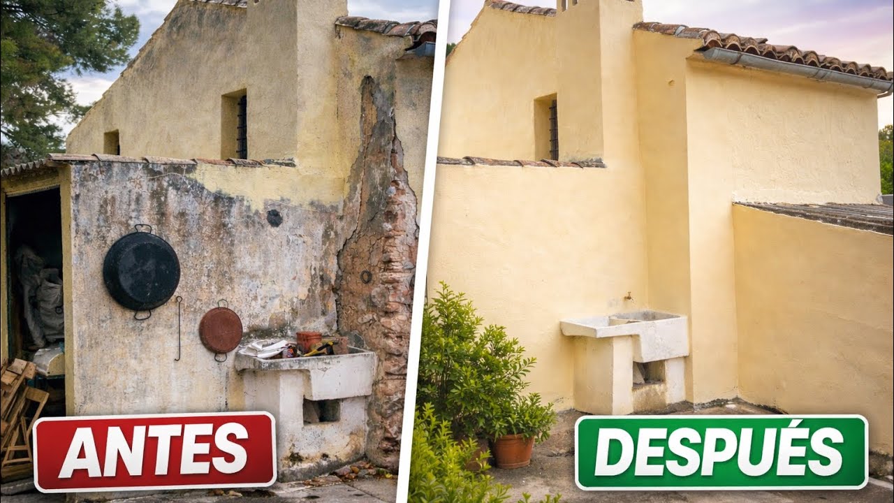 Por fin terminado el muro trasero… después de tanto esfuerzo