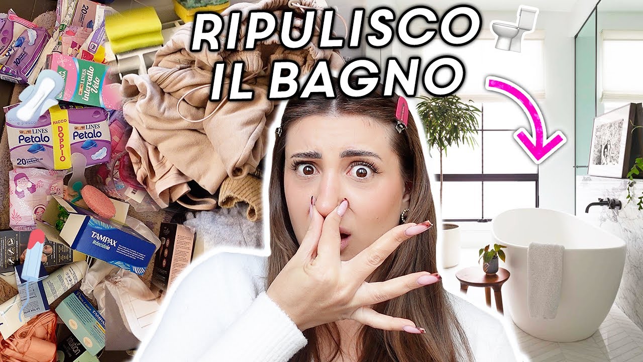 RIPULISCO IL MIO BAGNO! 🚽 🪠 Decluttering, Pulizia, Organizzazione e Riordino 🚾