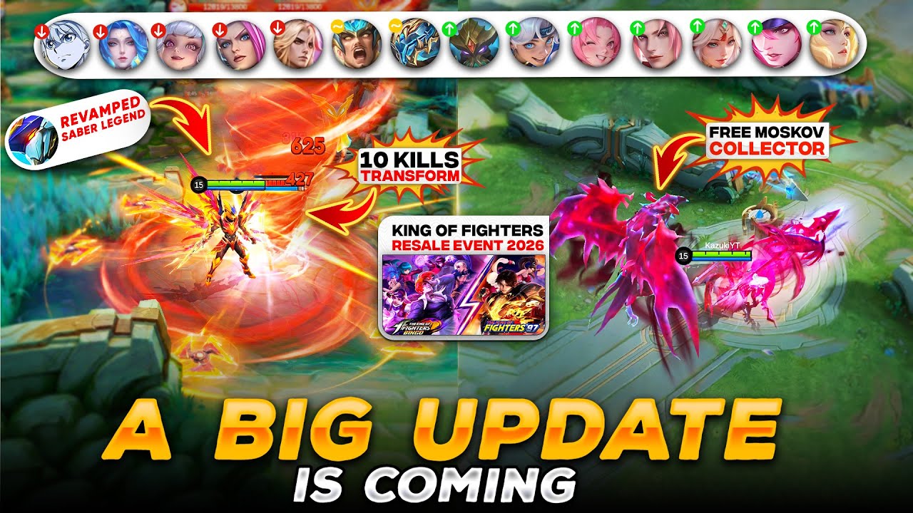 BIG UPDATE: 26 HERO BUFFS/NERFS, 11 NEW SKINS , 10 NEW RECALLS, FREE MOSKOV COLLECOR & KOF RESALE