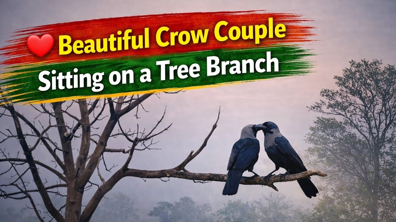Peaceful Crow Pair in Nature | Village Bird View